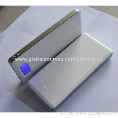 12,000mAh LCD Display Power Bank , 5V 1A +2.1A Output, Ultra-thin, True Capacity